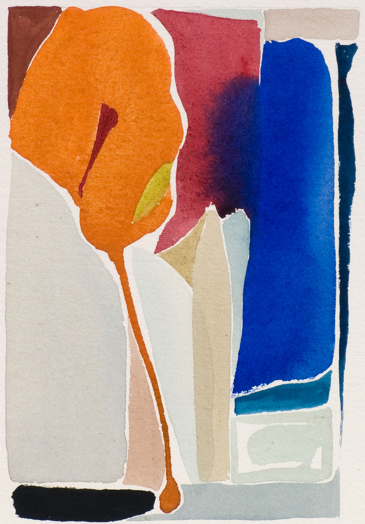 watercolor painting by Walter Ferro - Abstract Flower