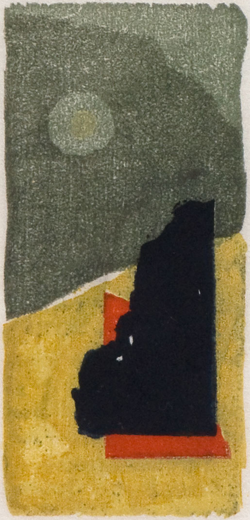 An abstract woodcut print by Walter Ferro - Abstract VIII