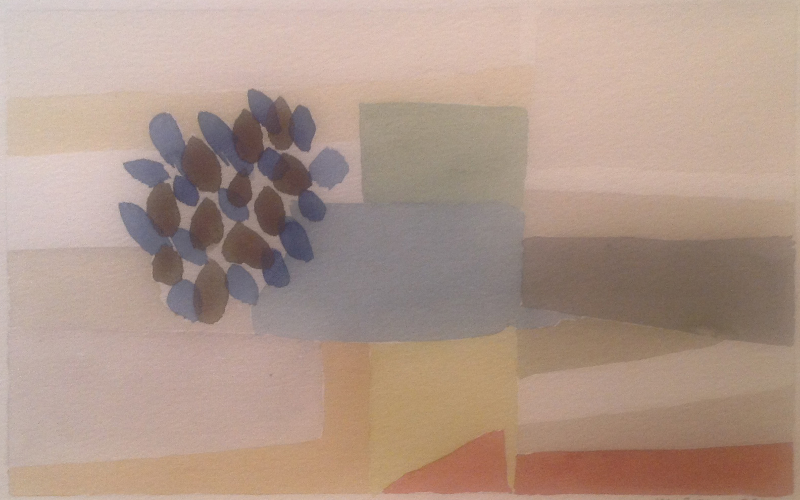 An abstract watercolor painting by Walter Ferro - Abstract Petals