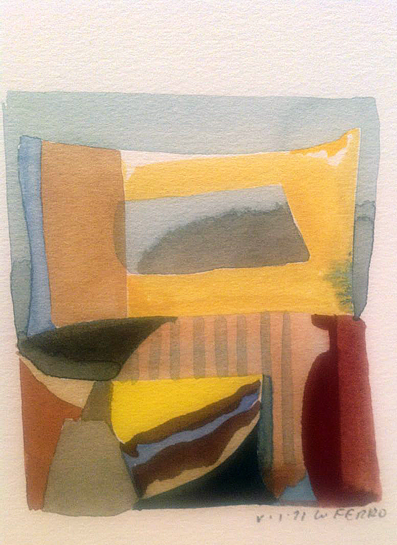 watercolor by Walter Ferro - Geometric Abstract