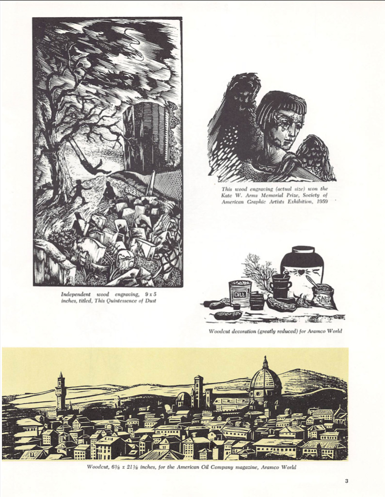 American Artist, reprint of article featuring woodcuts of Walter Ferro